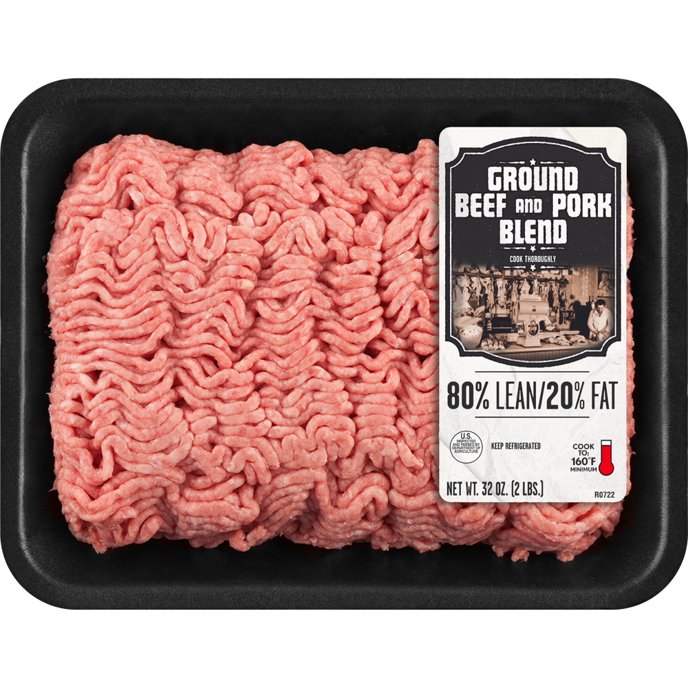 80% Lean/20% Fat Ground Beef and Pork Blend Tray, 2 lb ...