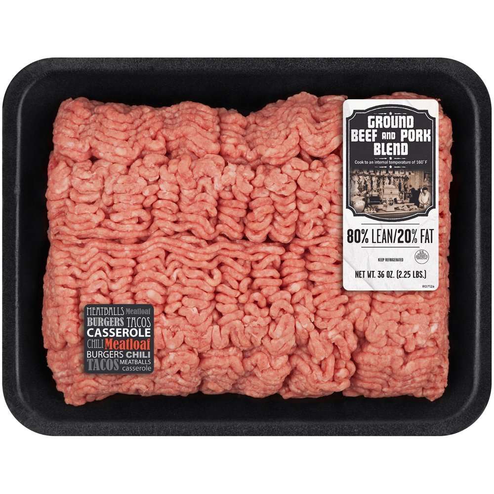 80% Lean/20% Fat Ground Beef and Pork Tray, 2.25 lb ...