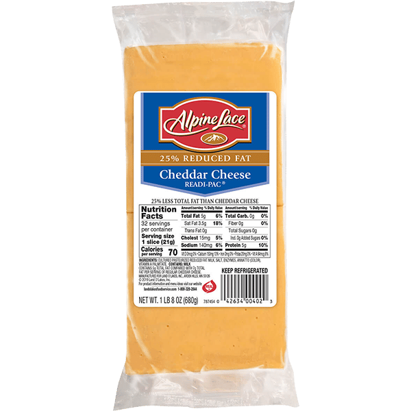 Alpine LaceÂ® Reduced Fat Cheddar Cheese Readi