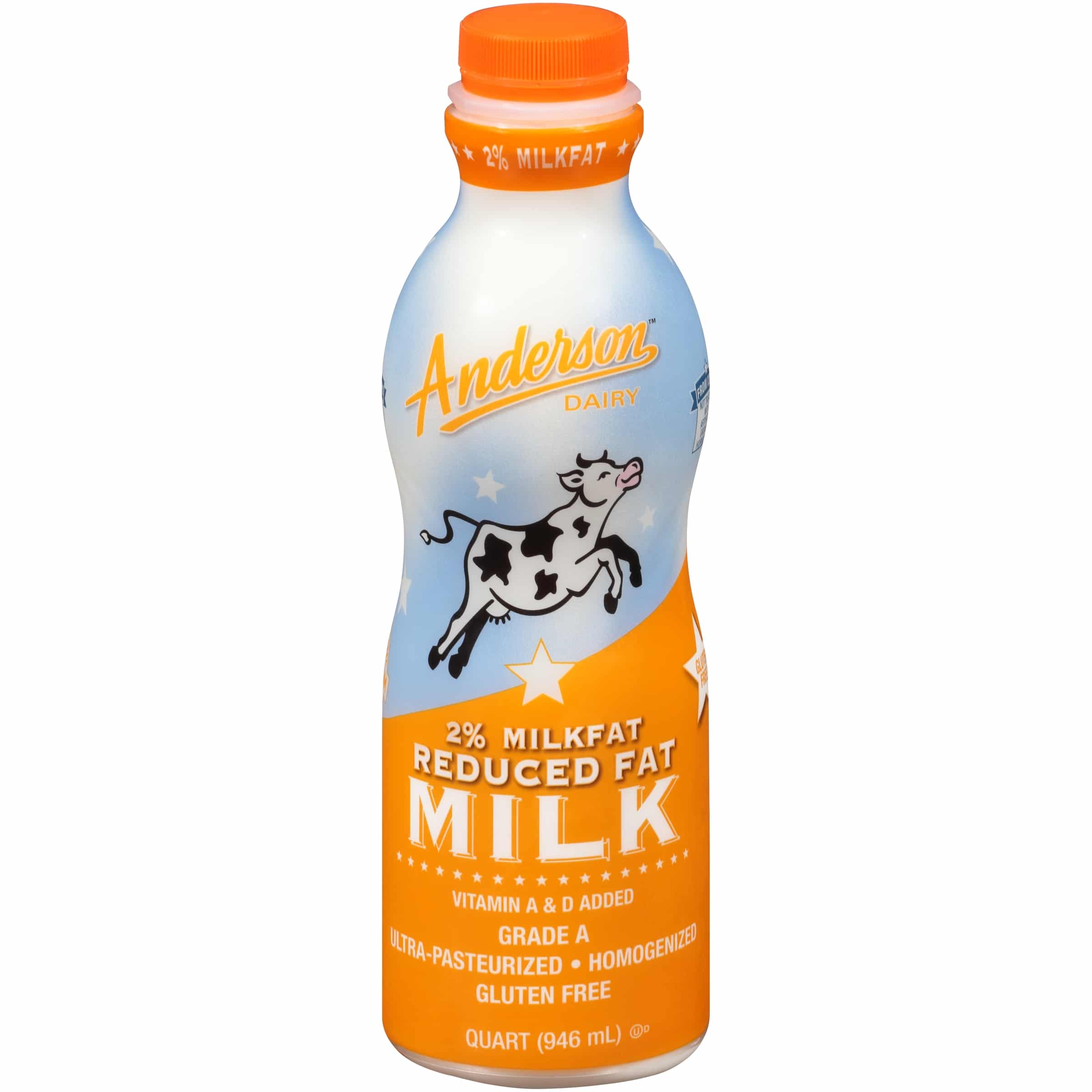 Anderson Dairy 2% Milkfat Reduced Fat Milk 1 qt. Bottle