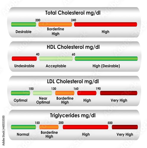 " Cholesterol chart in mg/dl units of measure"  Stock photo and royalty ...