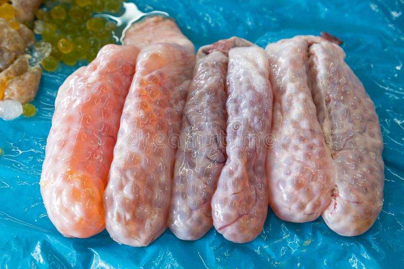Fish Roe Or Eggs, Freshly Dissected From Fish In Market Stock Image ...