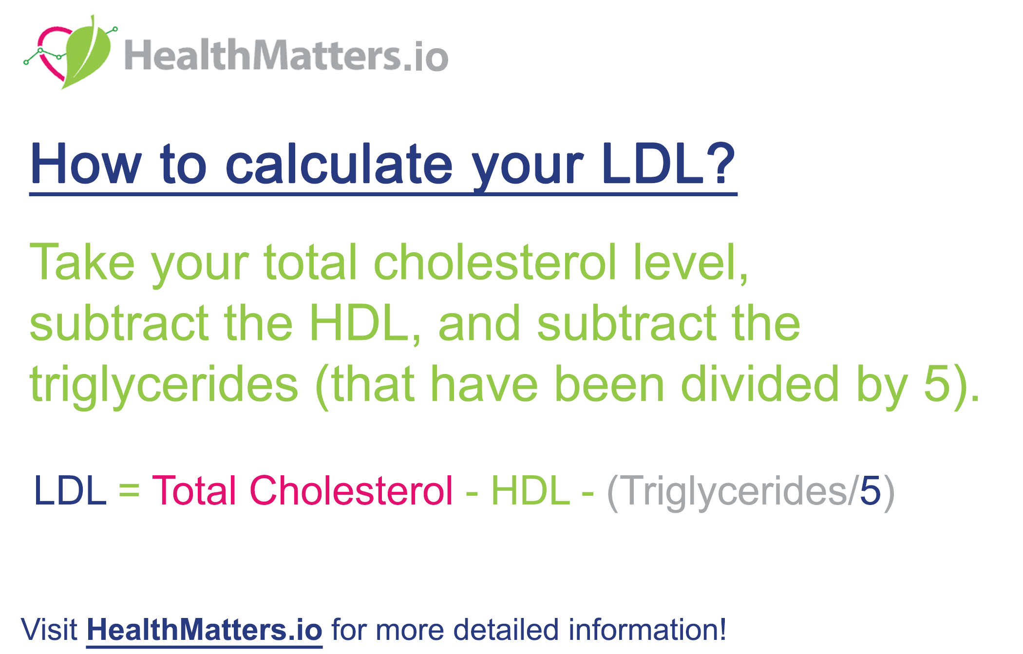How to calculate your LDL Cholesterol?  HealthMatters.io ...