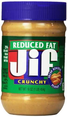 Jif Crunchy Reduced Fat Peanut Butter Spread, 16 Ounce ...