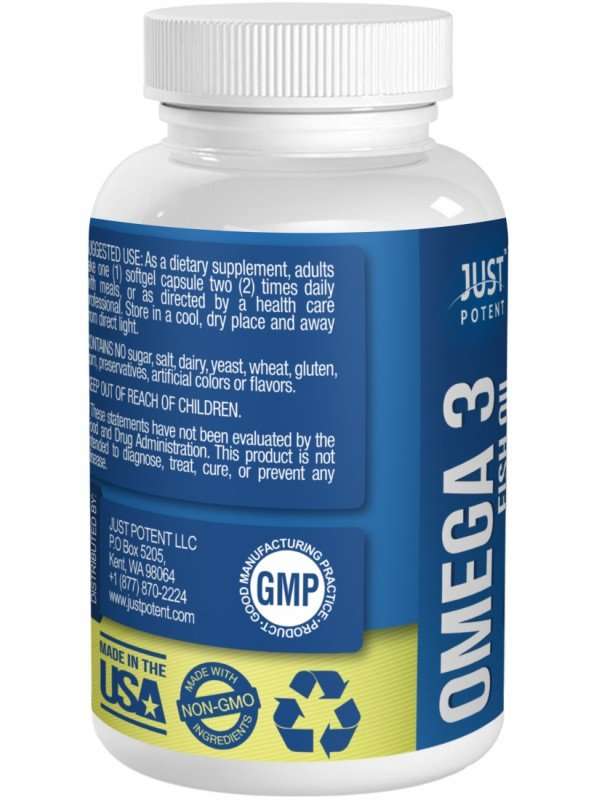Omega 3 Fish Oil Supplement by Just Potent