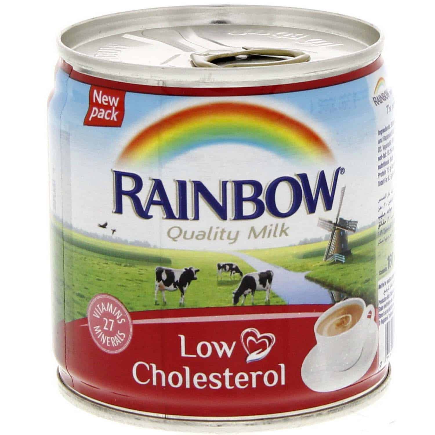 Rainbow Evaporated Milk Low Cholesterol 170 gm  MercatCo.com