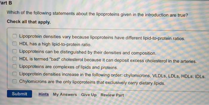 Solved: Which Of The Following Statements About The Lipopr ...