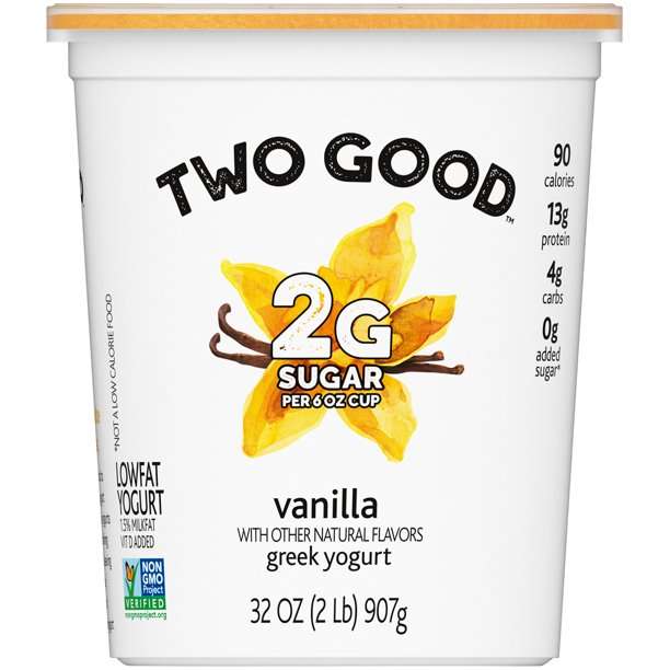 Two Good Lowfat Lower Sugar Vanilla Greek Yogurt, 32 Oz ...